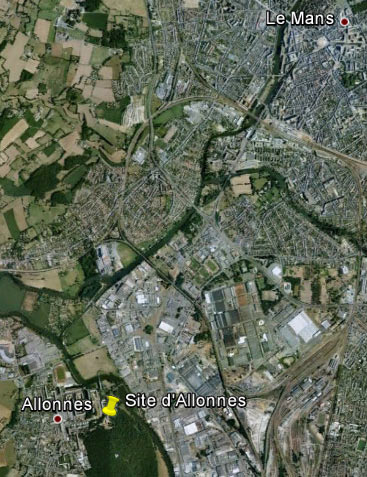 Localisation du site archéologique d'Allonnes