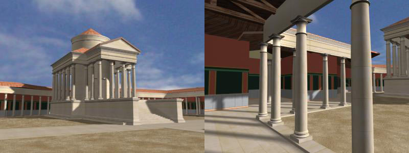 Détails de reconstitution 3D du sanctuaire d'Allonnes