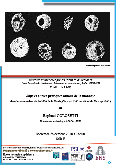 Séminaire R. Golosetti 26 octobre 2016