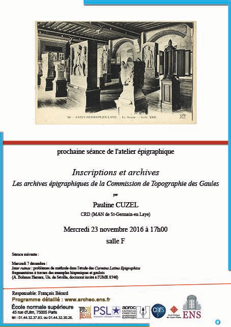 Atelier épigraphique 23 novembre 2016