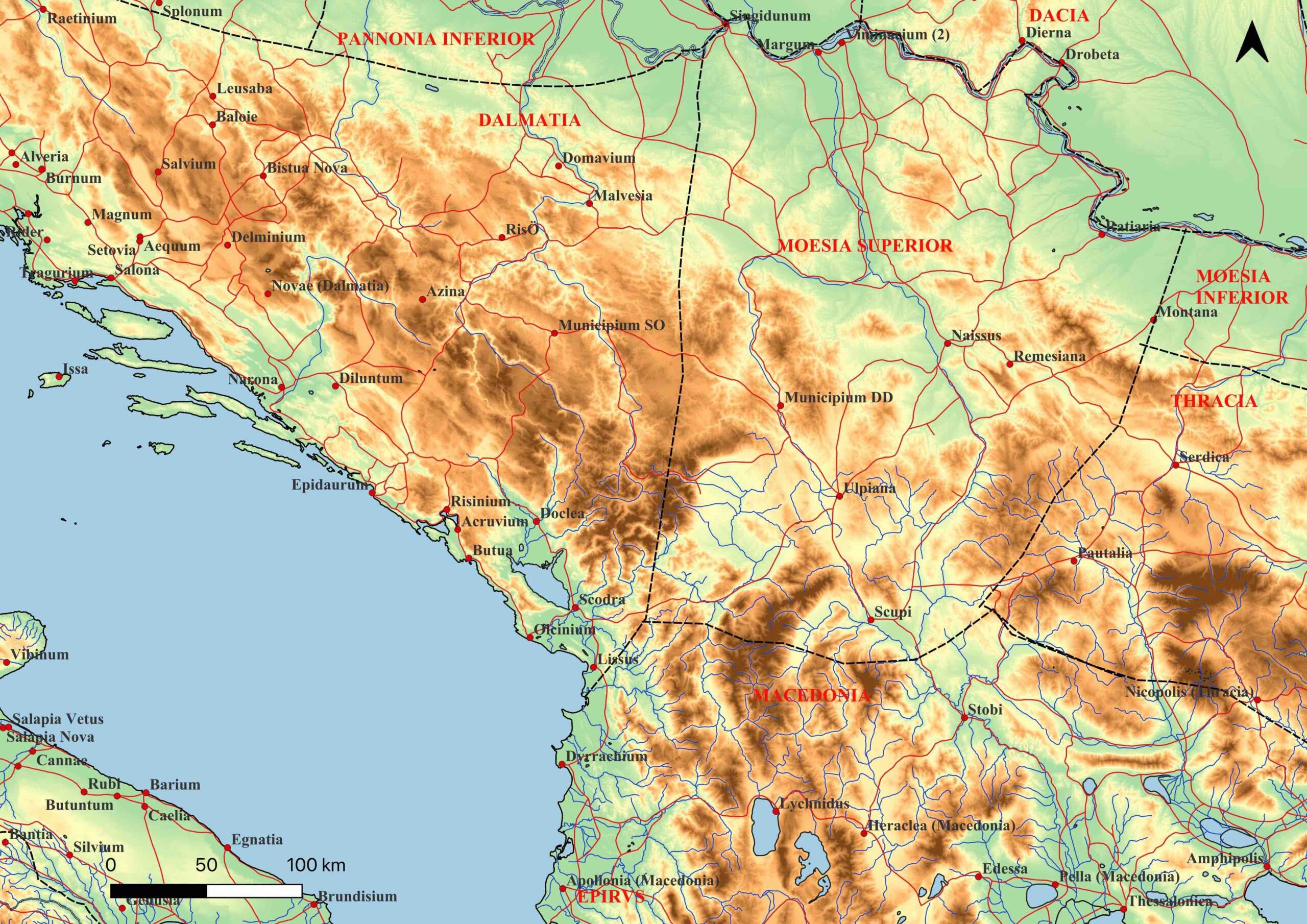 Carte de la province de Mésie supérieure (DAO MAFKO/AOROC)
