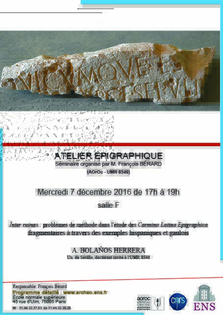 Atelier Épigraphique 7 décembre 2016