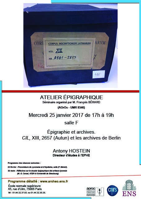 Atelier Épigraphique 25 janvier 2017