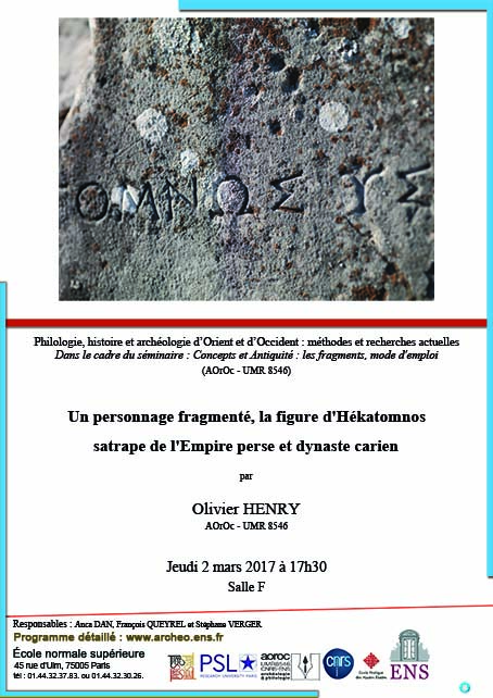 Conférence Olivier Henry jeudi 2 mars 2017