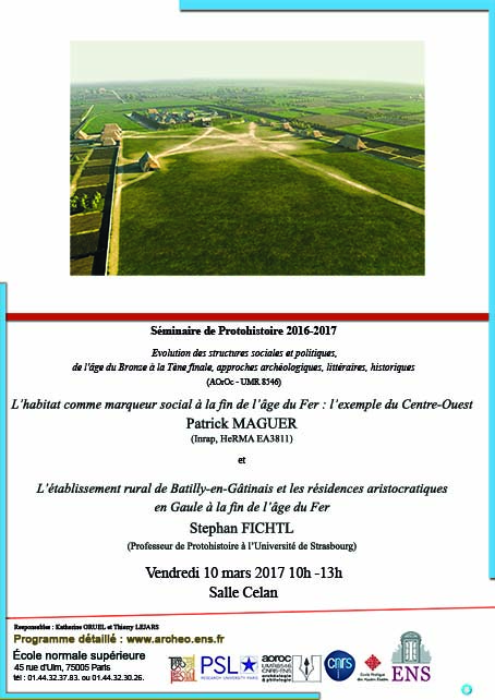 Séminaire de Protohistoire celtique vendredi 10 mars 2017