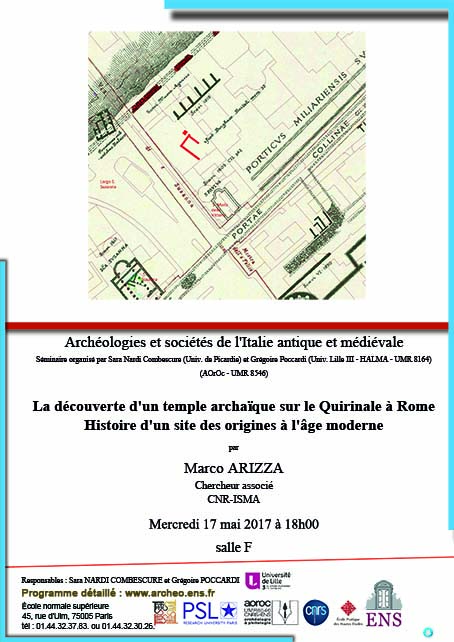 Séminaire Marco Arizza mercredi 17 mai 2017