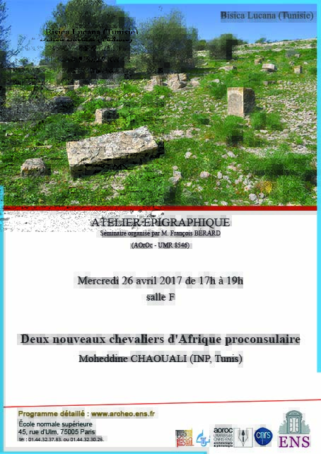 Atelier épigraphique mercredi 26 avril 2017