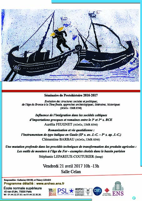 Séminaire de Protohistoire vendredi 21 avril 2017