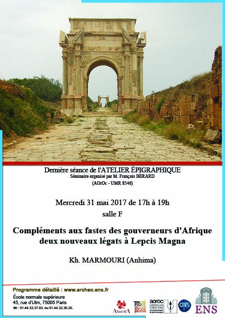 Atelier épigraphique mercredi 31 mai 2017