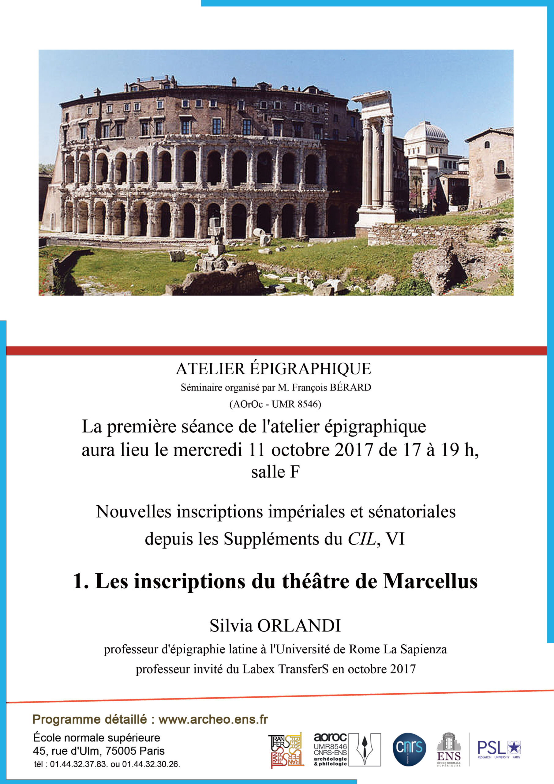 Atelier épigraphique mercredi 11 octobre 2017