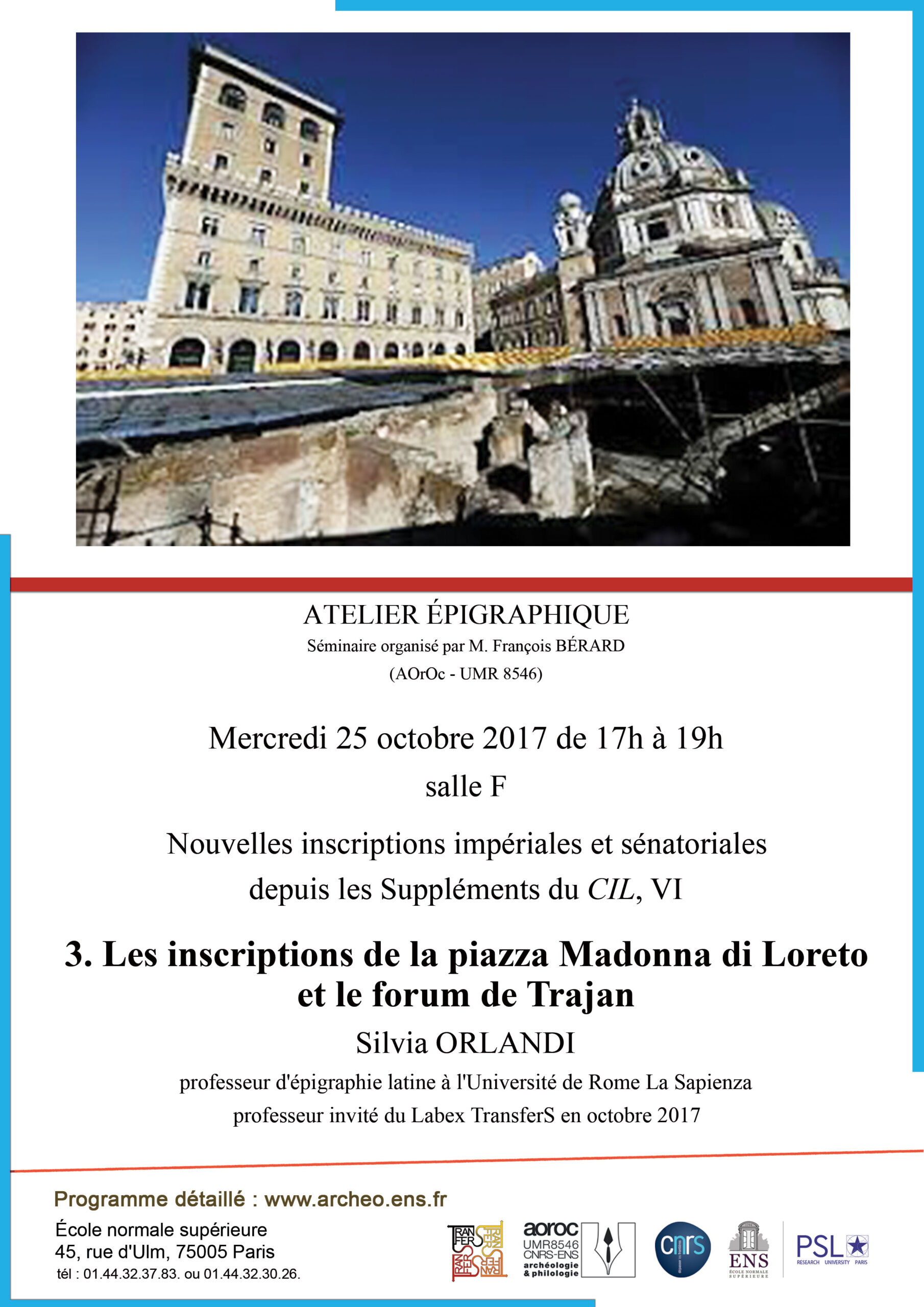 Atelier épigraphique mercredi 25 octobre 2017