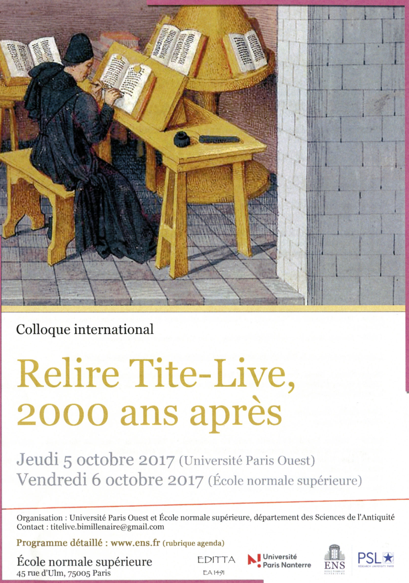 Colloque Tite-Live 5-6 octobre 2017