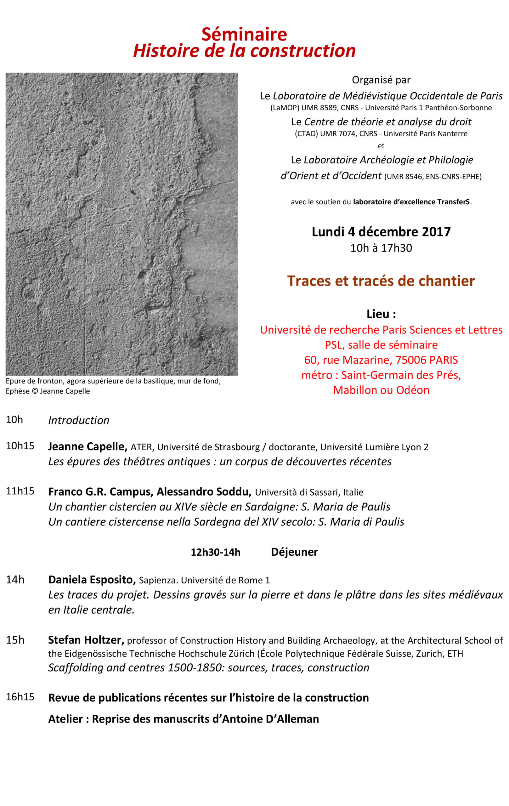 Séminaire Histoire de la construction 4 décembre 2017