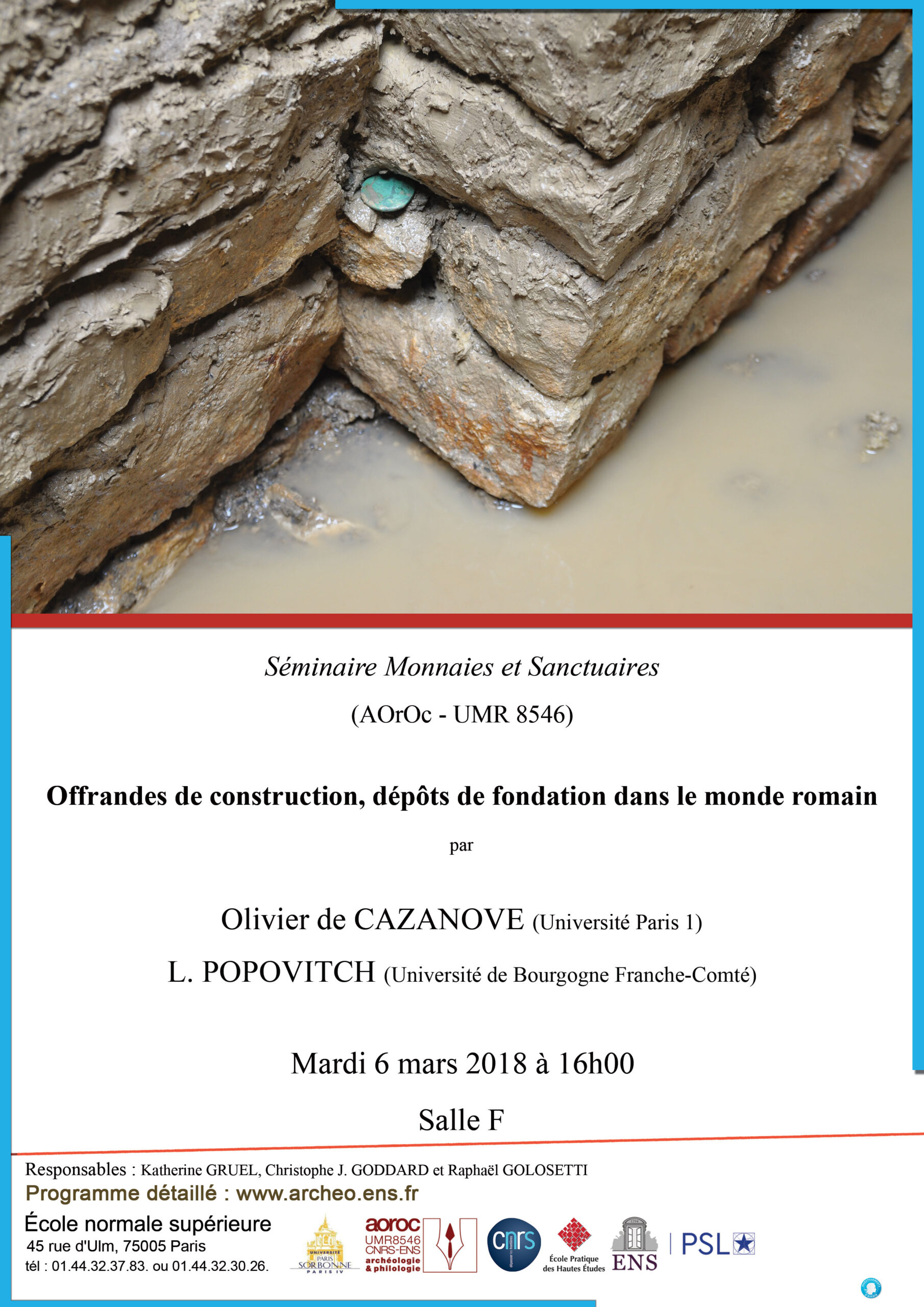 Séminaire Monnaies et sanctuaires mardi 6 mars 2018