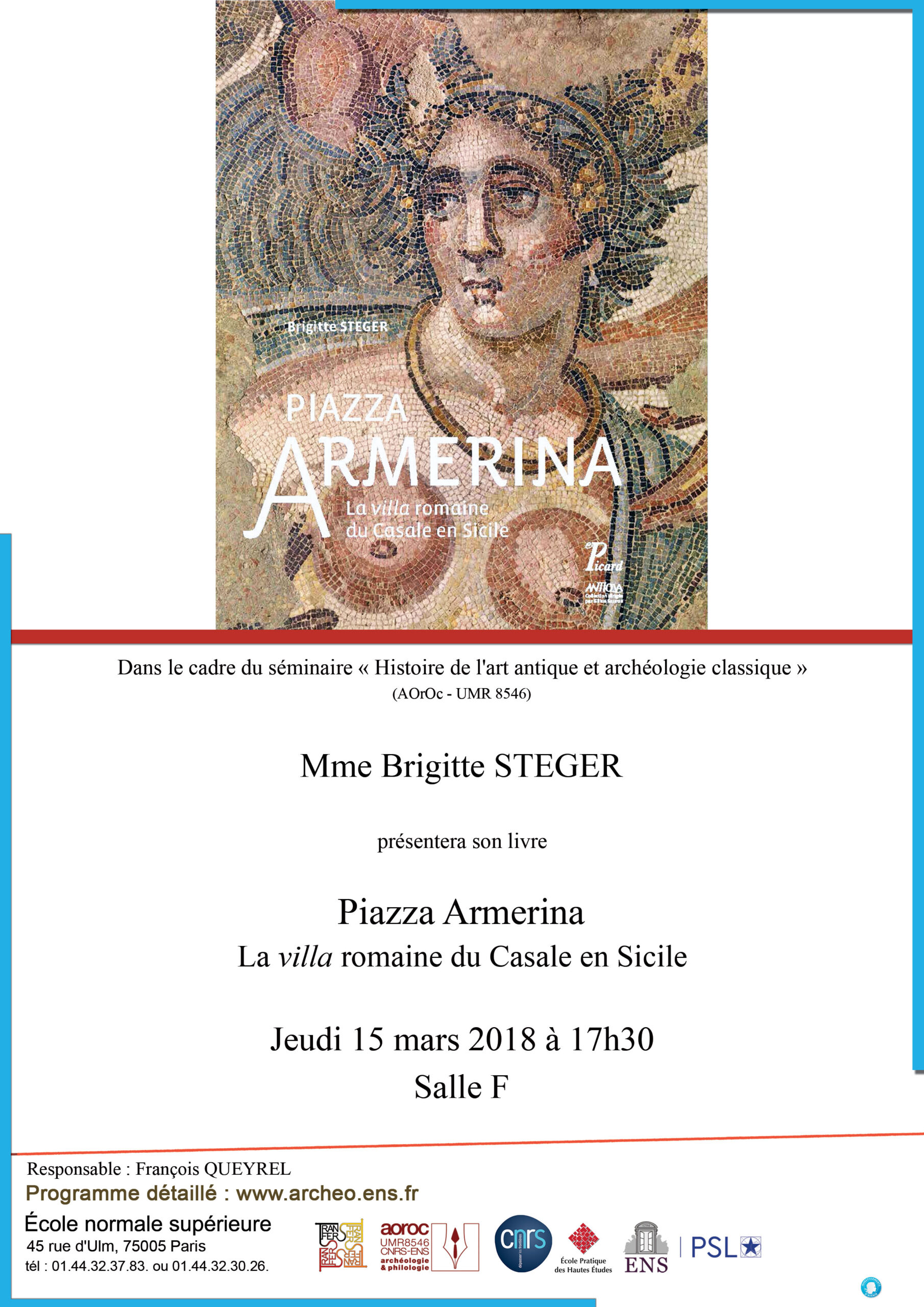 Séminaire Histoire de l'art antique jeudi 15 mars 2018