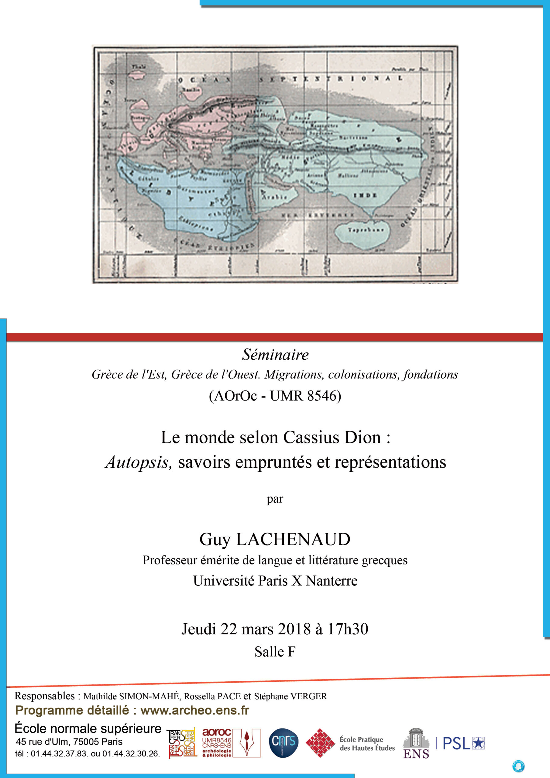 Séminaire Grèce de l'Est-Grèce de l'Ouest 22 mars 2018
