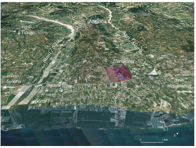 Recherches géoarchéologiques et historiques en cours à Policoro, Italie (©Stéphane Verger, Anca Dan)