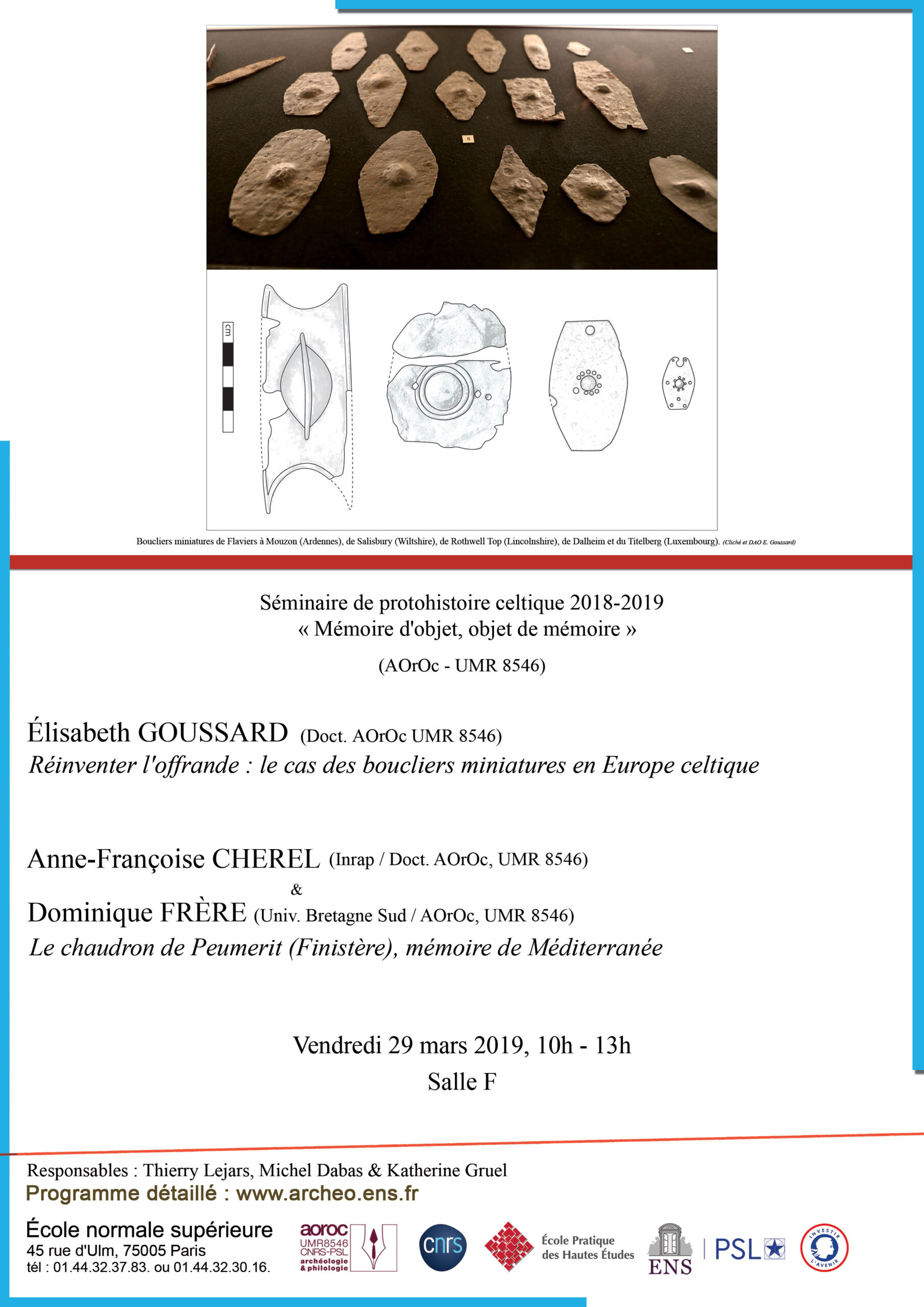 Séminaire de Protohistoire vendredi 29 mars 2019