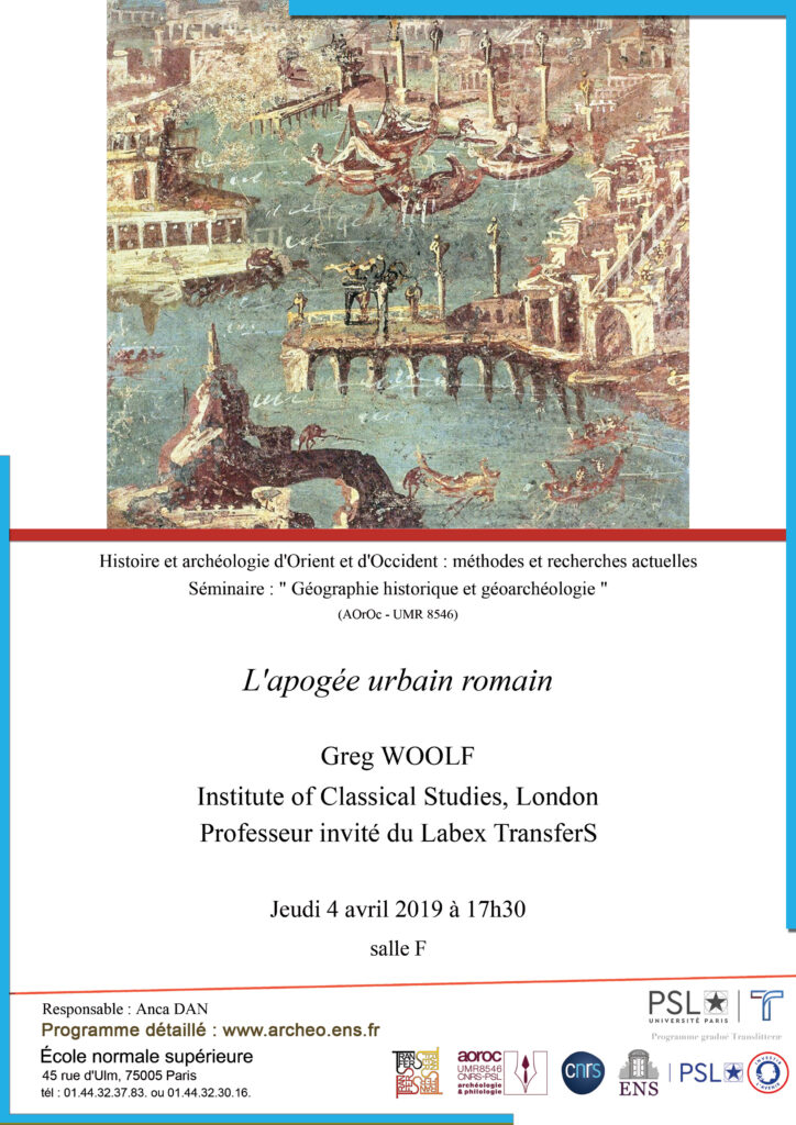 Conférence G. Woolf jeudi 4 avril 2019