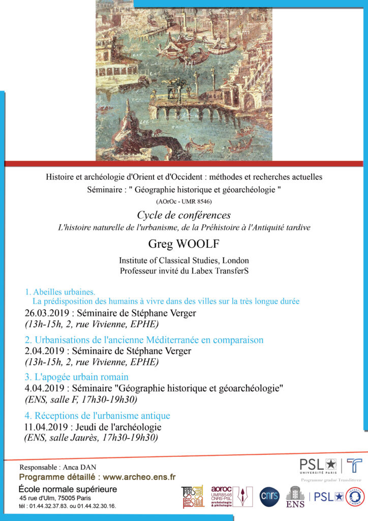 Cycle de conférences G. Woolf avril 2019