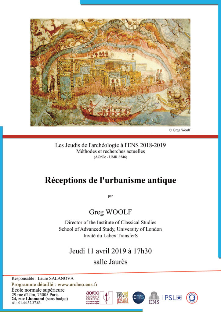 Conférence G. Woolf jeudi 11 avril 2019