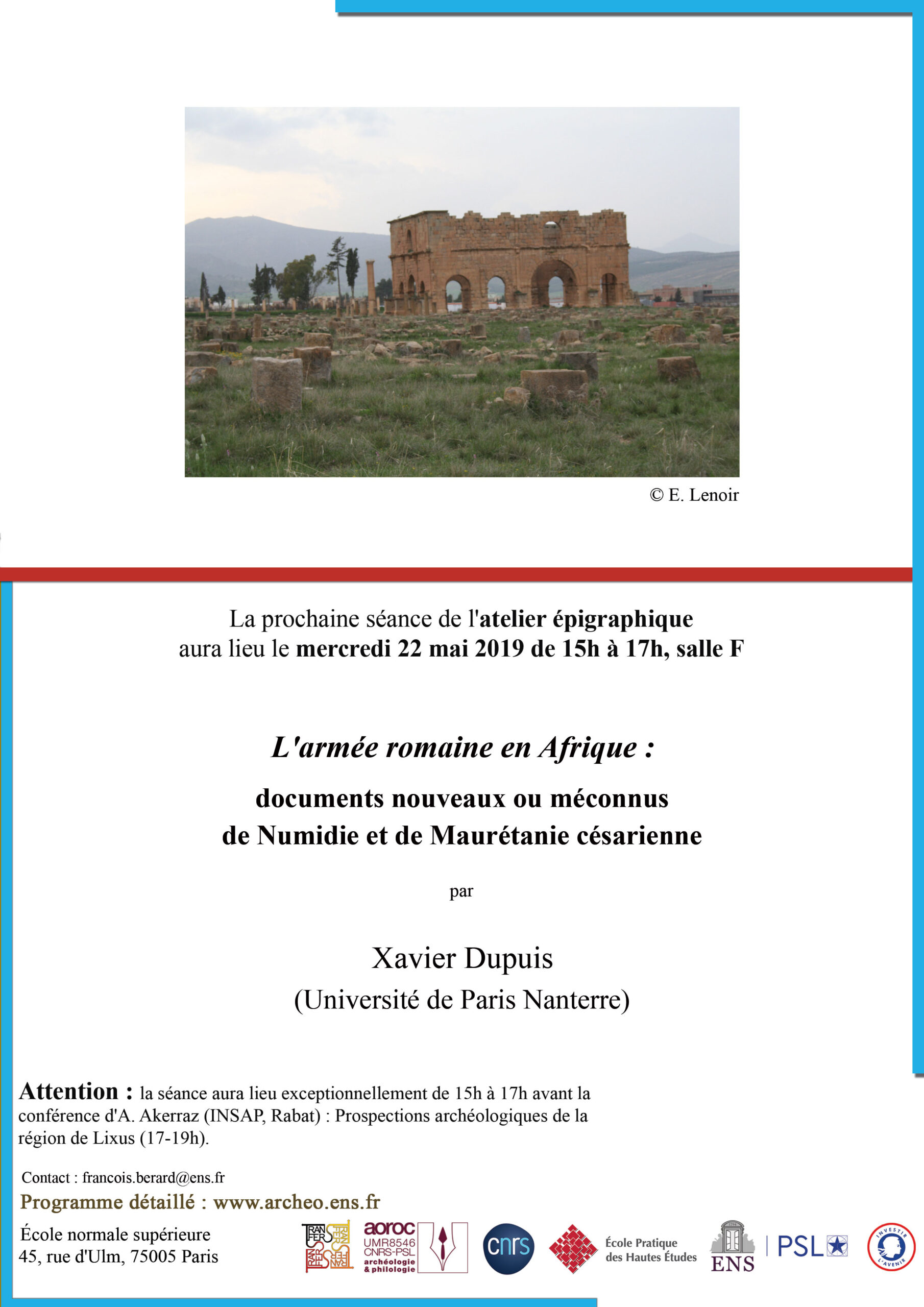 Atelier épigraphique 22 mai 2019
