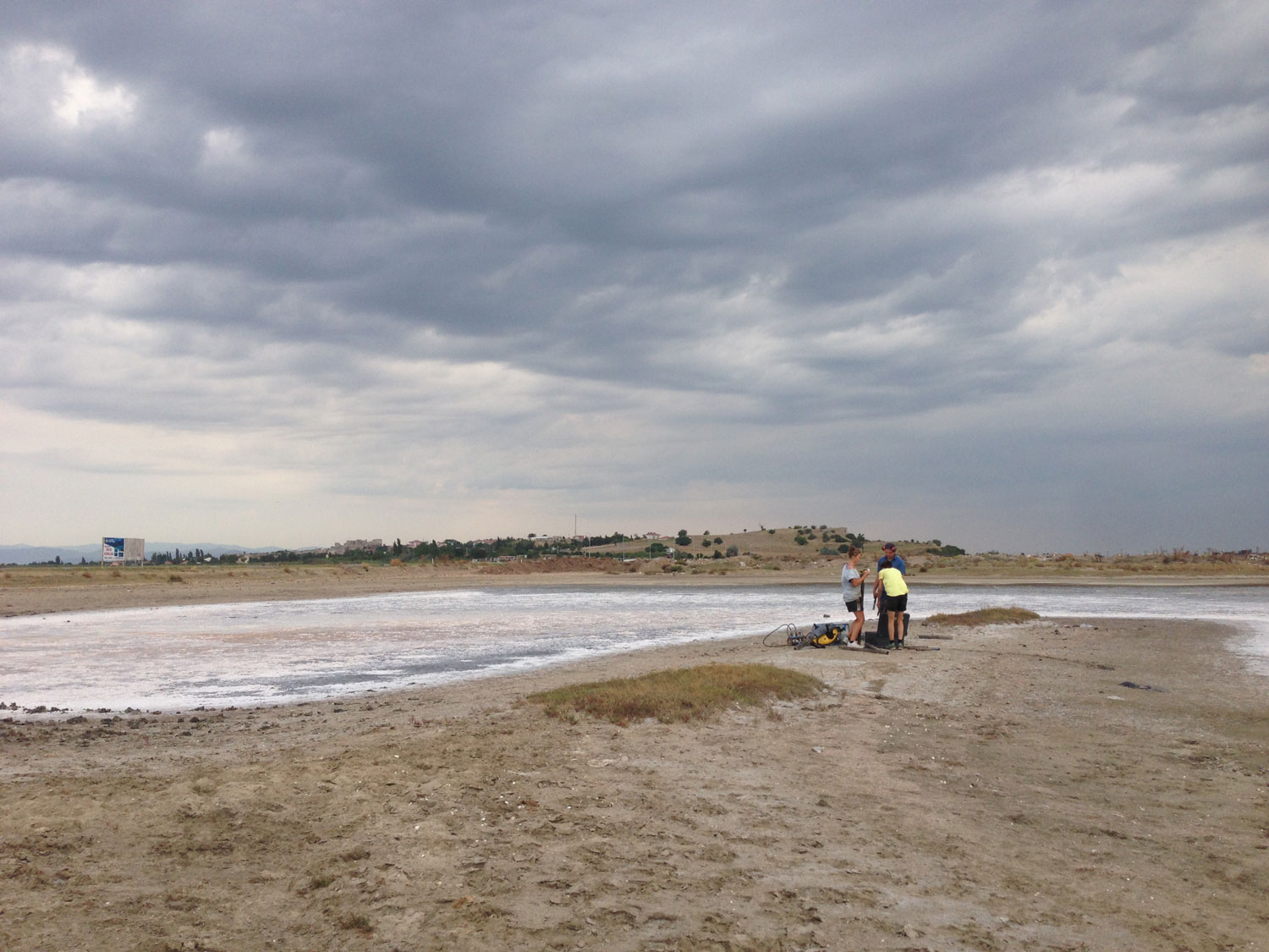 Carottage géomorphologique dans une ancienne saline d'Ainos par l'Université de Cologne (2017)