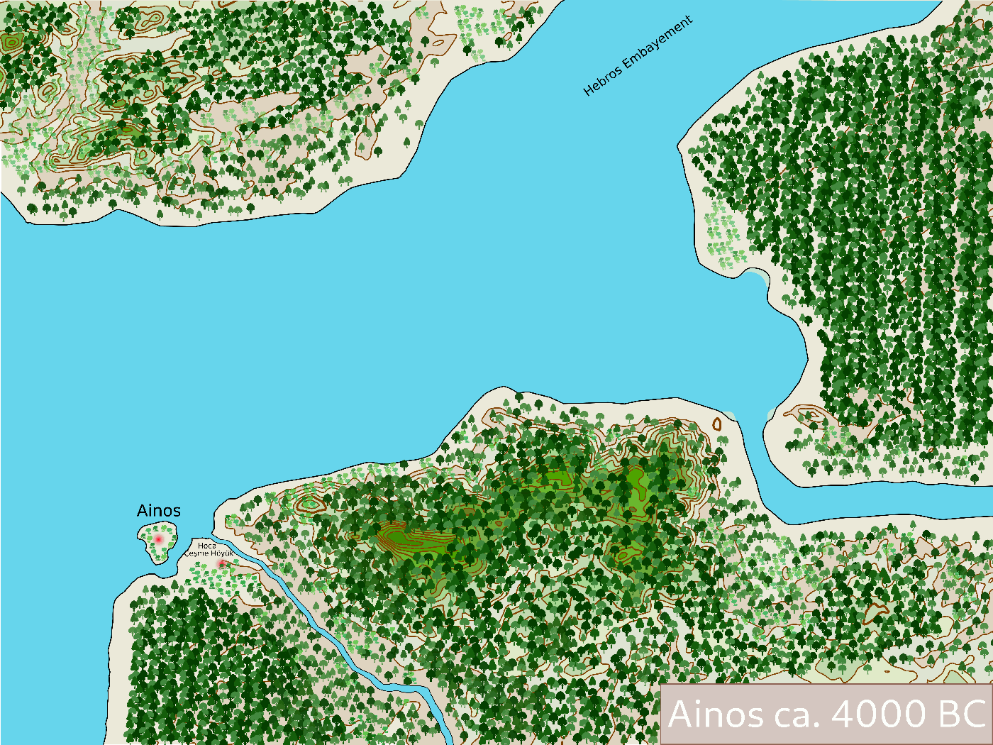 Reconstitution hypothétique animée de l’évolution environnementale d’Ainos (Dan/Brückner/Tanghe)