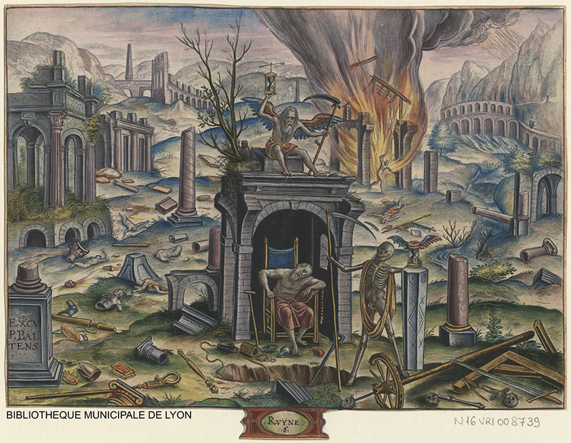Illustration : Vredeman de Vries « Ruyne ». Gravure, 1577