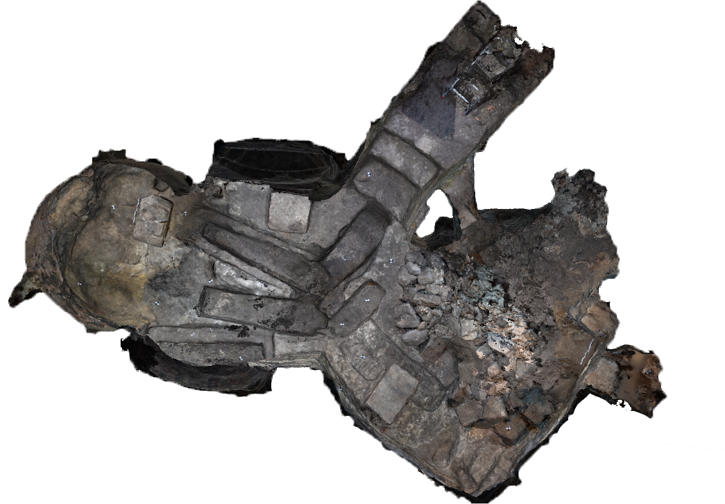 Vue en perspective du modèle complet de la grotte(partie basse)