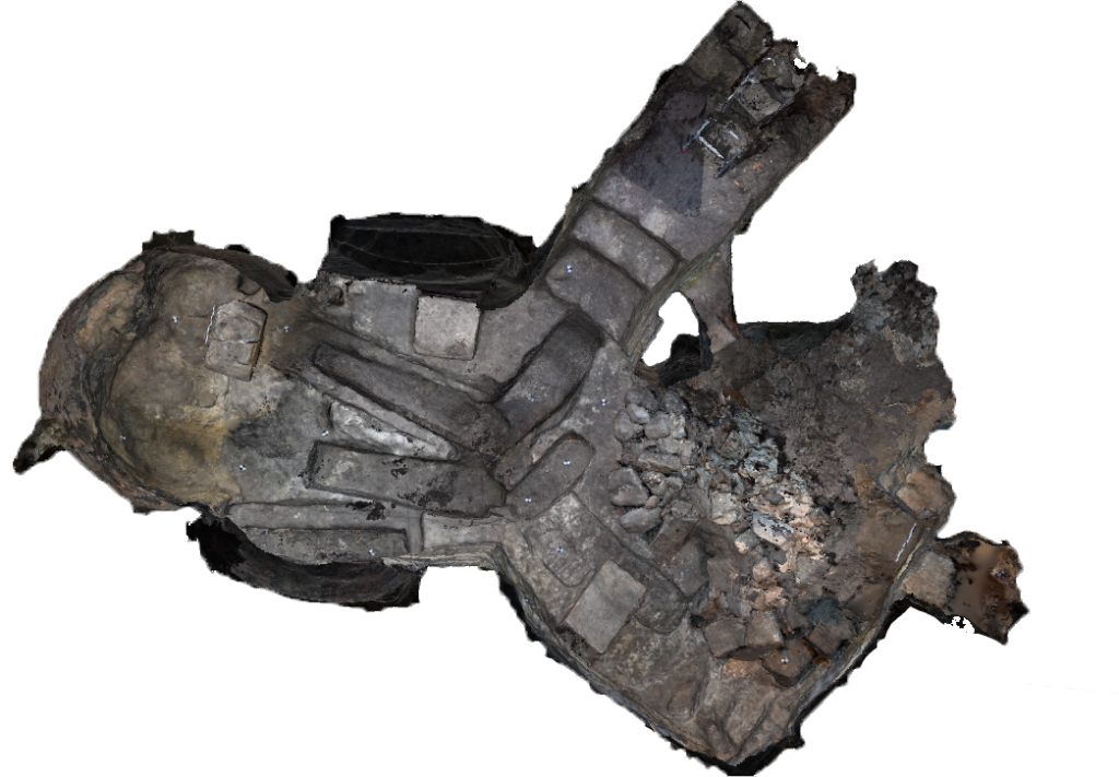 Vue en perspective du modèle complet de la grotte(partie basse)